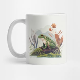 Frog Relaxing on a Stone Mug